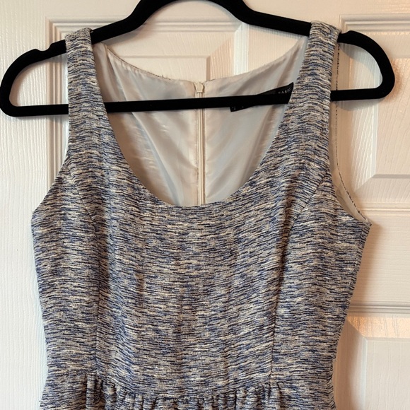 Zara Gray and Blue Textured Mini Dress small - Picture 2 of 16